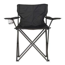 Silla plegable de camping 80x83,5x51cm color negro