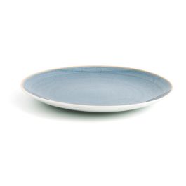 Ariane Plato Llano Porcelana Terra 31 cm Azul - Set de 6 Unidades Reforzado Profesional, Apto Lavavajillas, Horno y Microondas