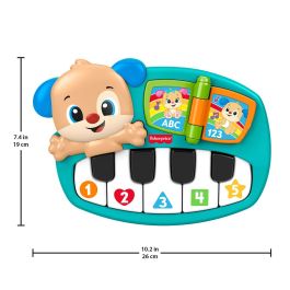 Fisher-Price Perrito Ríe y Aprende JMM47 - Piano juguete bebé 12+ meses - Multilingüe (Inglés, Francés, Alemán, Español)