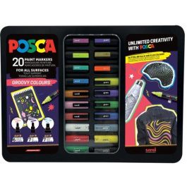 Posca PC1M, PC3M, PC5M Rotulador marcador de pintura punta cónica Maletín metálico 20 unidades Groovy Colours surtidos Precio: 63.50000019. SKU: B19VJJXWLA