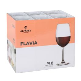 La Mediterranea Copa Vino Flavia 58 cl (7.5 cm x 23 cm) – Ideal para degustación y uso diario (24 Unidades)