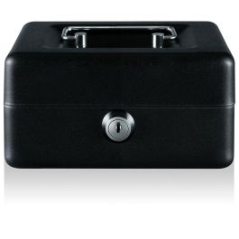YALE Caja de dinero de seguridad con cerradura de cilindro y 2 llaves - 20 x 16 x 9 cm - Negro