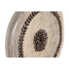 DKD Home Decor Decoración Balines Círculo Beige, Materiales: Albasia y Hierro, Dimensiones: 39x12x55 cm