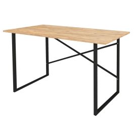 Mesa de Escritorio Alexandra House Living Negro Roble Metal Madera MDP 120 x 75 x 60 cm industrial