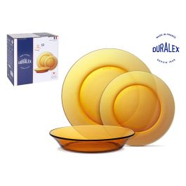 Duralex Lys Vajilla Ámbar 12 piezas (4 Llanos 23.5 cm, 4 Hondos 19.5 cm, 4 Postre 19 cm) (2 Unidades)