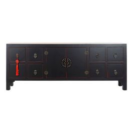 Mueble de TV DKD Home Decor Negro Multicolor Madera Abeto Madera MDF 130 x 24 x 51 cm