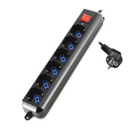Ewent EW3924 Base múltiple 6 salidas AC Tipo F con protección sobretensión, interruptor ON/OFF, cable 1.5m, 2500W, negro Precio: 14.49999991. SKU: S0220932