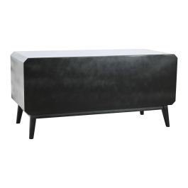 DKD Home Decor Mueble TV Moderno Madera Negro Natural 120 x 50 x 58 cm con 3 Cajones y 2 Puertas