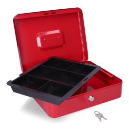 Micel Caja de caudales CFC09 300x240x90mm Rojo Acero con Bandeja y Asa