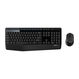 Logitech MK345 Combo Teclado y Ratón Inalámbrico Confort, Reposamuñecas, Resistente a Derrames, Batería 4 Años Teclado, 12 Teclas F