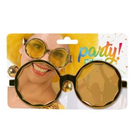 Gafas Redondas Con Bolas Carnaval Doradas Mujer Adulto