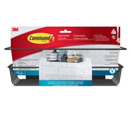 Command bath31-mb Cesto de Baño Negro Mate 32,5 x 9,5 x 10 cm con 4 Tiras, Carga Máxima 3 kg