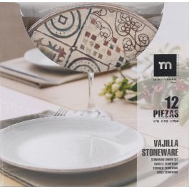 La Mediterranea Vajilla 12 Piezas Creta Monaco Ivory Brillo (2 Unidades)