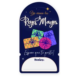 Bismark 333589 Pack 6 Etiquetas Adhesivas Reyes Magos 6x16,5 cm para Regalos