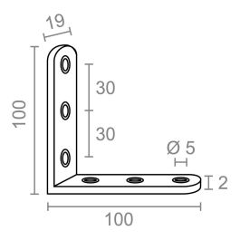 Edm Ángulo Refuerzo An24, Acero Inoxidable, 100x100x19 mm, Incluye Tornillería, 4 Unidades Edm Ángulo Refuerzo An24, Acero Inoxidable, 100x100x19 mm, Incluye Tornillería, 4 Unidades