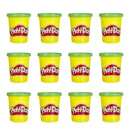 Play-Doh E4828 Pack 12 Botes Verdes Unicolor de 56g para Niños +3 Años