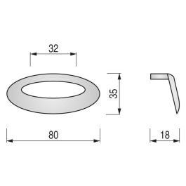 TRENTADUE Tirador de Mueble Modelo Cucan, Material Zamak, Acabado Níquel Ral