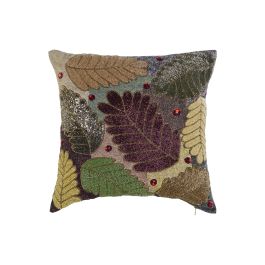 DKD Home Decor Funda Cojín Multicolor 1 x 50 x 50 cm con Hojas en Poliéster