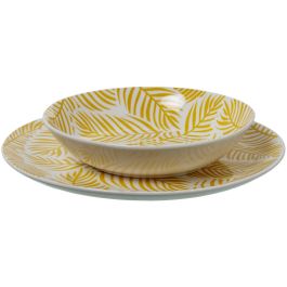 Vajilla Alexandra House Living Amarillo Porcelana 27 x 1 x 27 cm