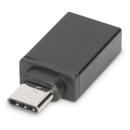 Digitus Adaptador USB-C a USB-A, Conector USB-C Macho a USB-A Hembra, Negro, Velocidad 5 Gbit/s
