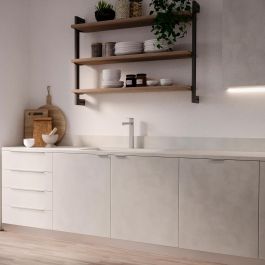 Emuca Lote de 10 tiradores para mueble Picanya, L104mm, intereje 64mm, Aluminio, Anodizado mate