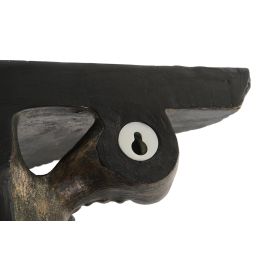 DKD Home Decor Repisa Colonial Elefante de Resina Dorado Negro 16.5x36x36.5 cm