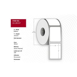 Capture Label 104 x 251mm, Core 40mm, Direct thermal, indoor label, permanent adhesive. 160 labels per roll, 10 rolls per box. Precio: 113.50000013. SKU: B187YR52XH