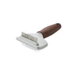 Hunter Cepillo Combinado Cardar y Peinar Talla S para Perros y Gatos - Dientes Giratorios y Púas de Acero Inoxidable. Elimina Pelaje Muerto.