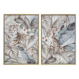 DKD Home Decor Cuadro Tropical Verde Multicolor Lienzo y PS Hecho a Mano 100 x 70 x 4 cm (2 Unidades) Precio: 65.49999951. SKU: B1EQF46Q79