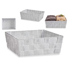 Cesta de Tela Blanca Kipit 24 cm x 20 cm x 8 cm, 2.4 litros (24 Unidades)