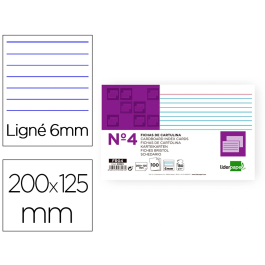 Liderpapel Ficha rayada nº4 125x200 mm 180gr paquete de 100 unidades Precio: 3.58999982. SKU: B1CEZF2HWC