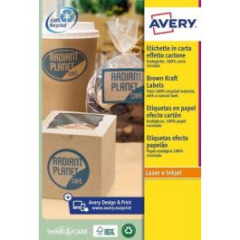 Avery Etiquetas Adhesivas Kraft Efecto Cartón Ovaladas 63,5x42,3 mm Removibles para Láser y Ink-Jet, Caja de 320 Unidades Precio: 12.59000039. SKU: B189Q8RLA3