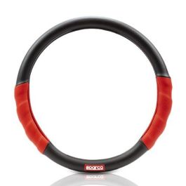 SPC SPC1102L Funda Volante Universal para Coche Antideslizante Lavable Rojo-Negro 100% Poliéster Cómoda