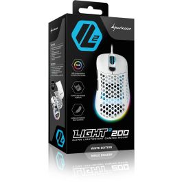 Sharkoon Ratón Light 200 Gaming, Óptico, 16000 DPI, USB Tipo A, 6 Botones Programables, Blanco