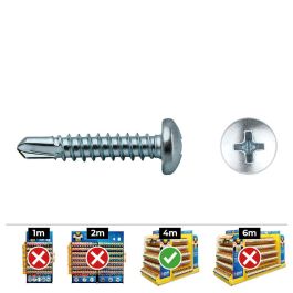 Celo Tornillo punta broca alomada (rosca chapa) Philips Ø4,2x50mm zincado, Ref. Din 7504n, Caja 250 unid. Precio: 14.49999991. SKU: S7908996