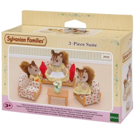 Sylvanian Families 4464 Set de Sala de Estar con Sofá, 2 Sillones y Mesa, Juguete para Niñas a partir de 4 Años