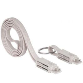 Mars Gaming MCA-ECO Pack 2 Cables Ecológicos Fibra Trigo Multiconector USB C/A/MicroUSB/Lightning Carga Ultra Rápida 50W 1m