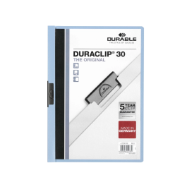 Durable Carpeta Duraclip Dossier Pinza Lateral Azul Capacidad 30 Hojas Din A4