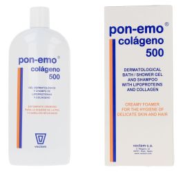 Pon-Emo PON-EMO COLÁGENO 500 Gel Dermatológico y Champú 2 en 1 para Piel Sensible y Cabello Frágil, 500 ml