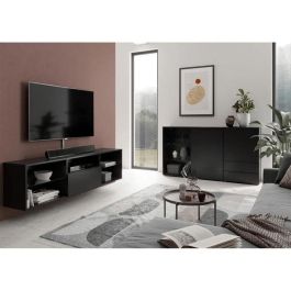 Mueble bajo para TV/Hifi - Decoración en negro - L153,5 x H52 x D31,5 cm - Hecho en Alemania Mueble bajo para TV/Hifi - Decoración en negro - L153,5 x H52 x D31,5 cm - Hecho en Alemania