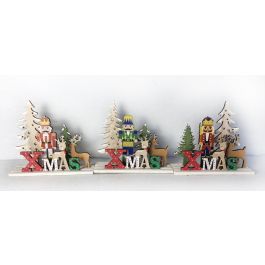 DKD Home Decor Set Decoración Navidad Tradicional de Madera Multicolor 12 Unidades Surtido Aleatorio