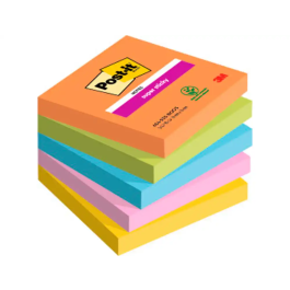 Post-it Bloc de Notas Adhesivas Super Sticky 76x76 mm con 90 Hojas Pack de 5 Bloc Colores Surtidos Precio: 10.50000006. SKU: B1F8FSLFBH