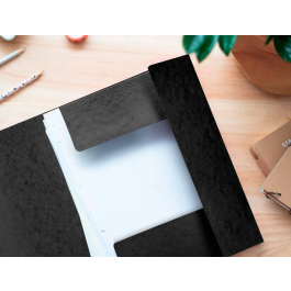 Q-connect Carpeta kf02169 Solapas Gomas Simil-prespan Negra 320x243 mm