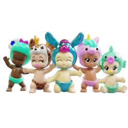 Bandai BAN3701405827793 Minifiguras coleccionables Bibi Chibis - Pack de 5 figuras Chibi, incluye 3 figuras misteriosas