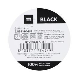 Ensaladera Melamina Black 25.5x13.5 cm La Mediterranea (8 Unidades) Ensaladera Melamina Black 25.5x13.5 cm La Mediterranea (8 Unidades)