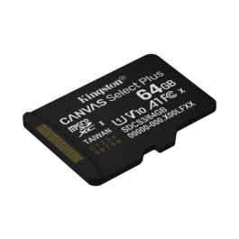 KINGSTON SDCS3/64GB MicroSDXC Canvas Select Plus 64GB, Clase 10, UHS-I U1, A1, V10, velocidad hasta 150MB/s, con adaptador SD, para Android