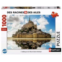 Nathan 41170561 Rompecabezas 1000 Piezas Abadía del Mont Saint Michel Raíces y Alas, para 14 años o más