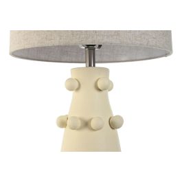 DKD Home Decor Lámpara Sobremesa Moderno Crema Gres y Lino 40 x 76 x 40 cm