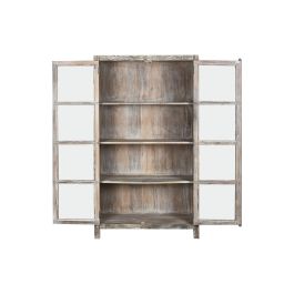 Vitrina Home ESPRIT Blanco Marrón Madera Reciclada 100 x 40 x 180 cm