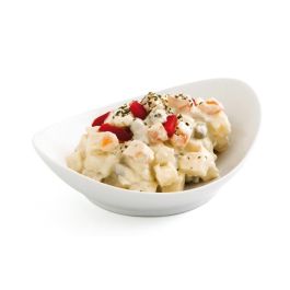 Quid Gastro Fun Tapa Ensaladilla Porcelana Blanca 14x11 cm (12 Unidades) - Con Acabado Brillo, Apta Lavavajillas y Microondas